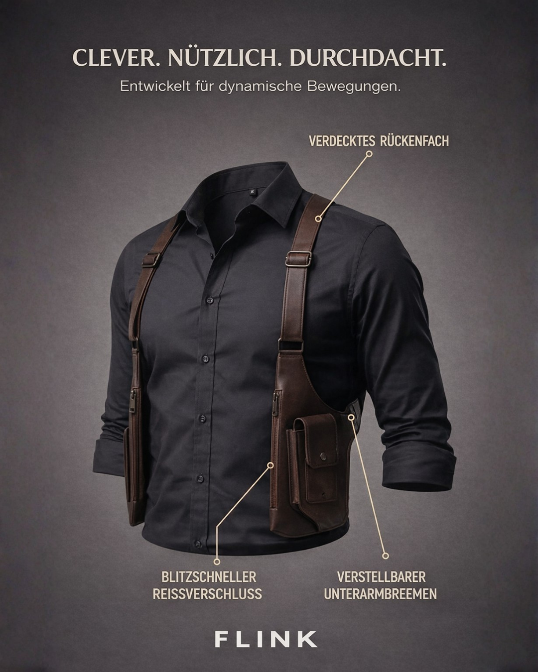 Schulterholstertasche aus Leder